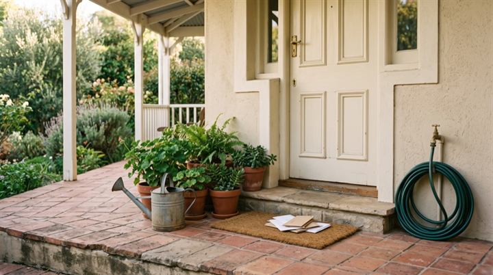 Checking in on a home and watering the garden